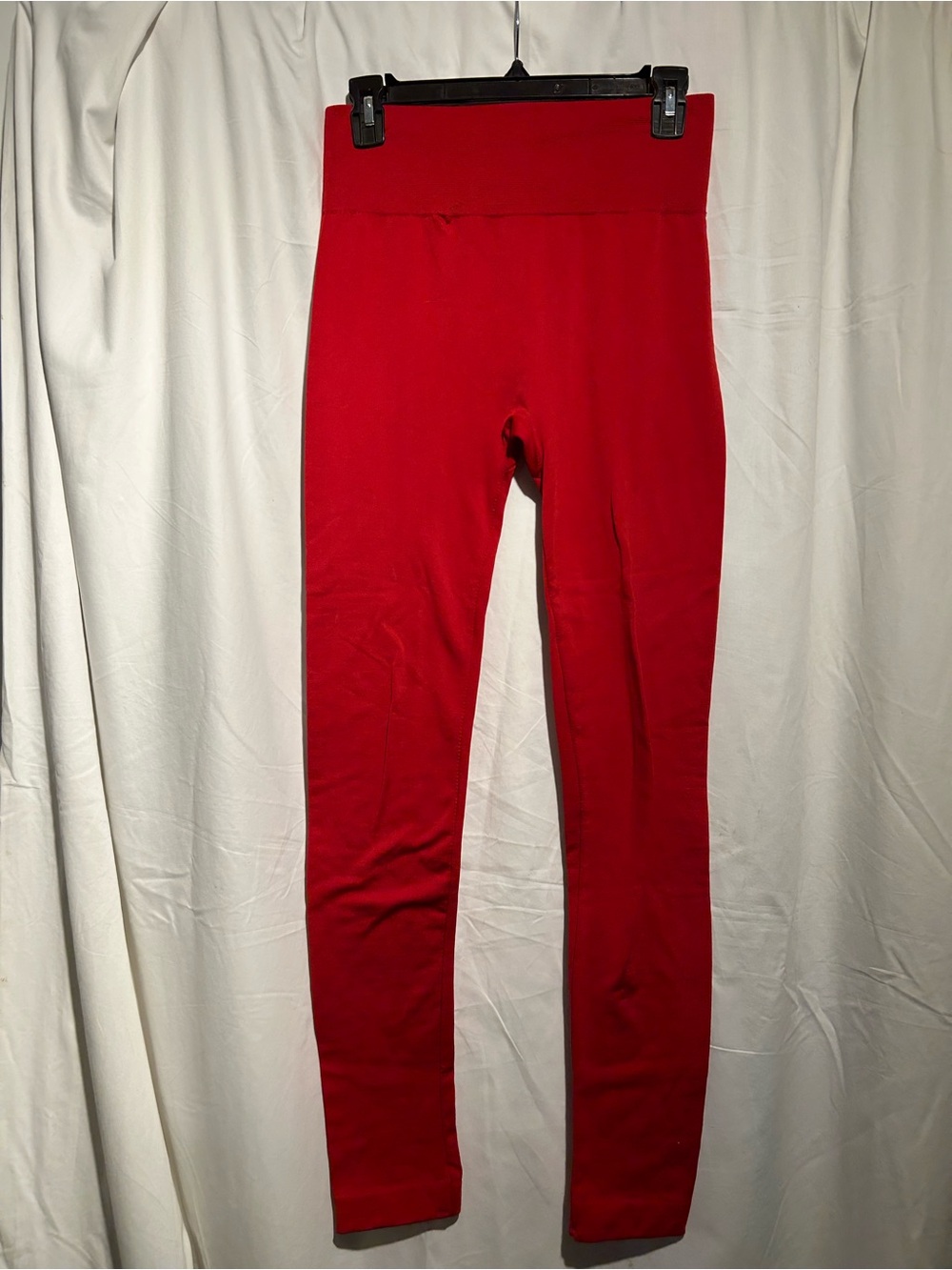 Chances Bright Red High Rise Leggings Large Wide Waist Stretch Pants